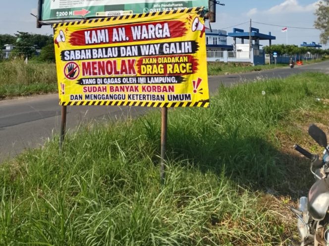 
 Warga Sabah Balau  dan Way galih Tolak event Drag Race dan Drag Bike Piala Bupati Lampung Selatan an