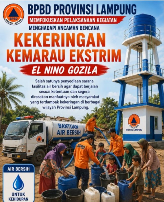 
 BPBD Prov Lampung Siapkan Air Bersih