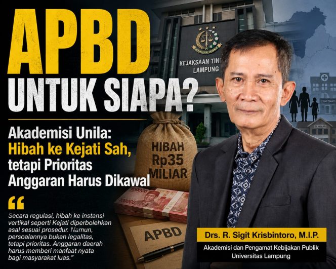 
 Hibah ke Kejati Sah ,Tapi Prioritas Anggaran Harus di Kawal.